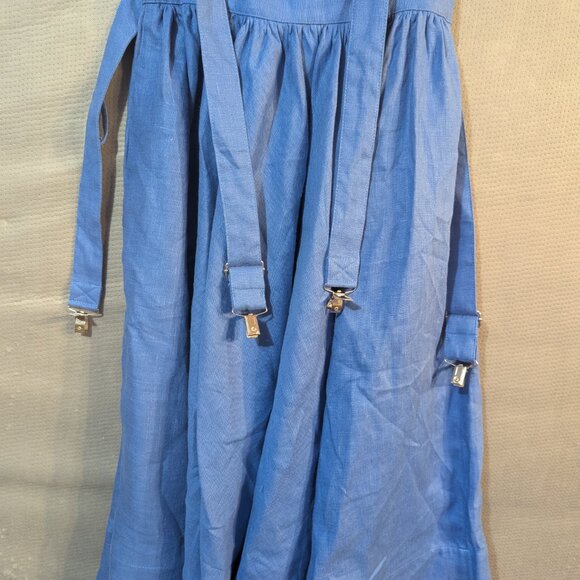 Full circle linen skirt with matching suspenders - Picture 3 of 10